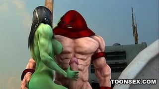 3d Toon Mutant Girl Gets Fucked Wild Outdoors 5 Min