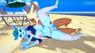 3d Hentai)(furry)(futa)(pokemon) Glaceon X Lopunny