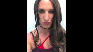 Curly Brown Haired Crossdresser Transgender