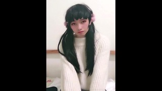 ( ) Japanese Crossdresser Sweater Transsexual Ladyboy Femboy Transsexual adult toys Cumshot asian Tgirl Horsetail Sissy Masturbate