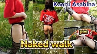 Japanese Crossdresser Outside Naked Walking Plus Pee