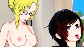 Rwby  Руби Роуз прецакана от Futanari Глинда Гудуич 3d Hentai