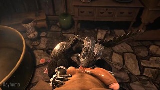 Lusty Argonian Housekeeper Doing the Lick (withsound) Lq