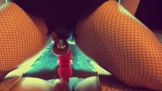 Sissy in Chastity Training asshole With Big Dildo