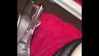 Amateur Slutty Sissy Fucks Vibrator In Mirror