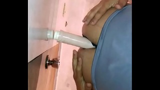 Lucky Sissy With Hughe Vibrator