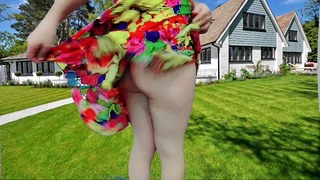 Sexy Strip Show In The Garden In The Public Sexy Dancer
