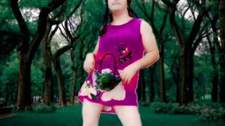Short Dick Transsexual In The Park Sexy Dance Sexy Public Strip Tease Cosplayer Babe