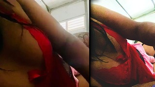 Mariquinha Transgênero Transgênero do Sri Lanka Vestindo Lingerie Gostosa E Se Masturbando Parte 2