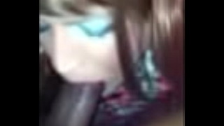 White Sissy Whore Blowing BBC