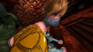 Zelda ermutigt Femboy Link, einen Monsterschwanz in seinen Arsch zu nehmen, 3D Hentai Animation