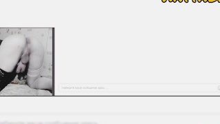 Двойной камшот сисси-шлюшки с горячей задницей перед вебкамерой