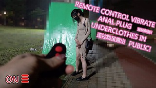 Controle remoto vibrar plug anal roupas íntimas em público!
