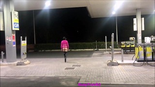 Street Hore Pink Slut Offentlig Udendørs Blinkende Udsat Compilation