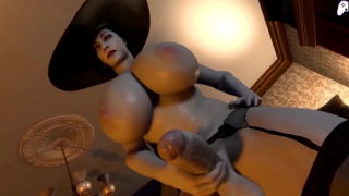 4K Lady Dimitrescu Futa Gets Ji Big Cock Sucked By Horny Futanari Dívka A Cum Uvnitř Její 3D Hentai P2