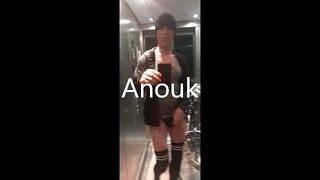 Anouk – Outdoor Undressing In Elevator And Naked Showing Off On Public Arcade