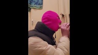 Blowjob On A Dildo In Puffer Jacket – Blowjob Training Sissy