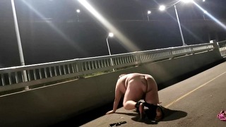 Chub Tranny Strips Naked In Public And Masturbates