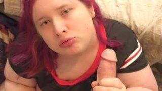 Chubby Tranny Pinky Sucks Cumshot Out Of Hottie POV