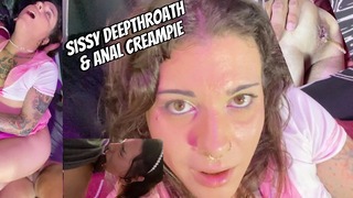 Femboy Sissy doet deepthroath en anale creampie BBC – Volledige video over van/Emmaink13