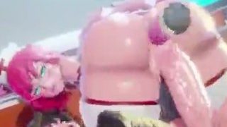 Самца Futanari Хардкорный трах с камшотом 3D Hentai