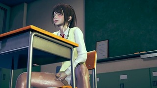 Девушка-фута тайно дрочит в школе