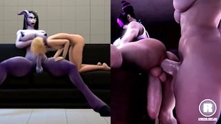 Futanari On Girl – Split Screen Compilation 11