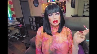 Hot Sexy Crossdresser Smoking With Heavy Makeup And Lots Of Lipstick Cross Dressing Trans Smoke
