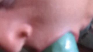 Sissy Tranny Training Deep Throating 8 Inches Of Dick Gagging