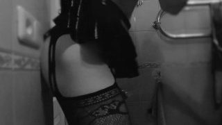 Sissy With A Dildo In Black&White