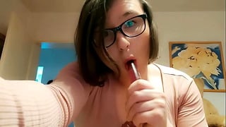 Teen Amateur Tranny Anallisa Alone At Home – She Sucks Dildo, Lick Her Cum And Fucks Her Pussy With While Looking Cute