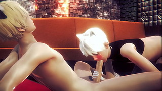 Yaoi Femboy – Alan Handjob And Blowjob – Sissy Trap Crossdresser Anime Manga Japanese Asian Game Porn Gay
