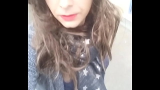 Young French Crossdresser Walk Out By Day
