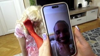 Roxana mocks the cuckold sissy in the chat with her black stud.