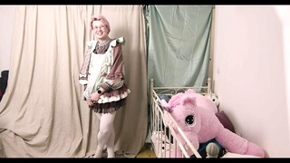 Dressing up and posing in my sissy maid uniform