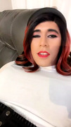 Sexy Crossdresser Ellie stroking my girl cock