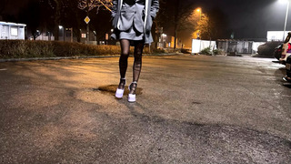 crossdresser Encasement meets business outfit