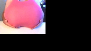 Crossdressing with huge splashy tits