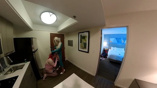 Sexy Trans Woman Sucking Crossdresser Cock in Kitchen VR