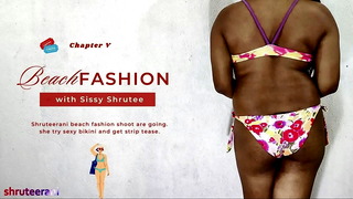 BEACH FASHION PART 5 – SOLO INDIAN TRANS CROSSDRESSING IN BIKINI