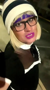 Slutty Sissy Maid Outside Apt Sidewalk Pretty Smile