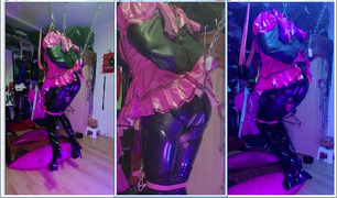 Sissy Maids Self Suspension Bondage in Chastity