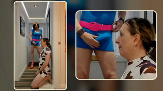 Big cock crossdresser Lucy face fucking MILF Lisa