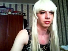 Vlada russian teen crossdresser on webcam