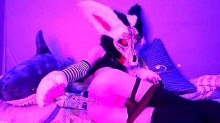 Shy furry femboy train ass with anal beads